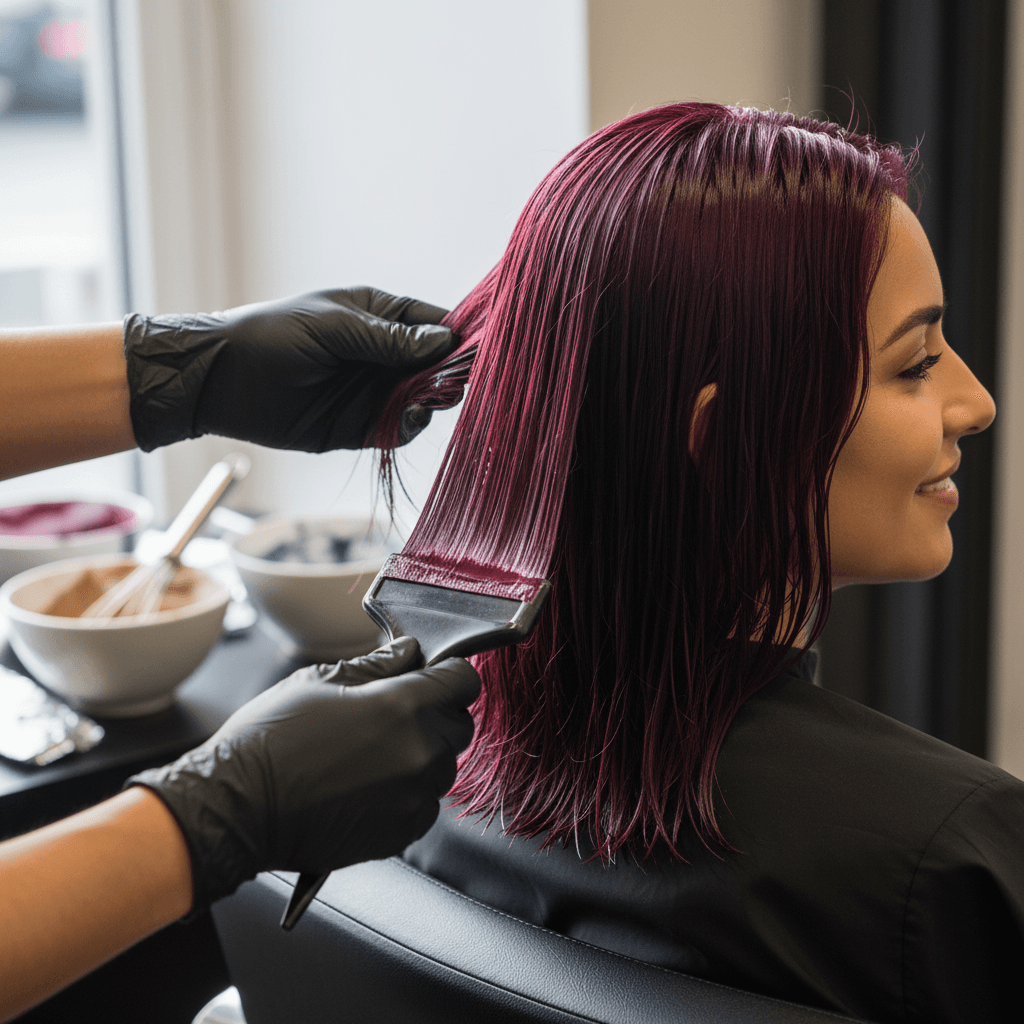 Full hair color service result